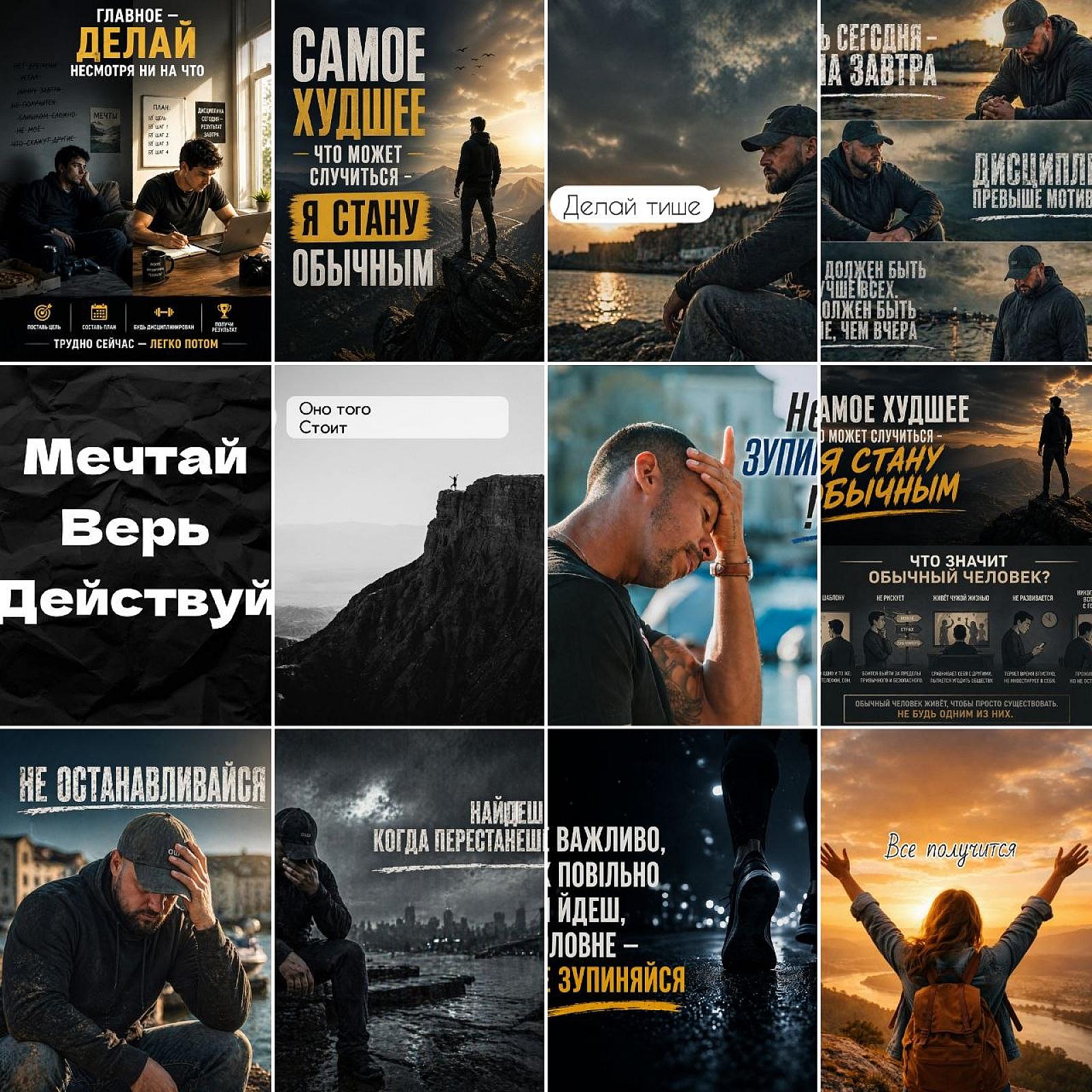 Набір мотиваційних стікерів (12 шт.)