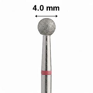 Фреза алмазна для манікюру кулька 4,0 мм червоне кільце