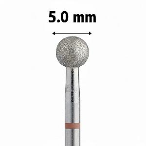 Фреза алмазна для манікюру кулька 5,0 мм червоне кільце