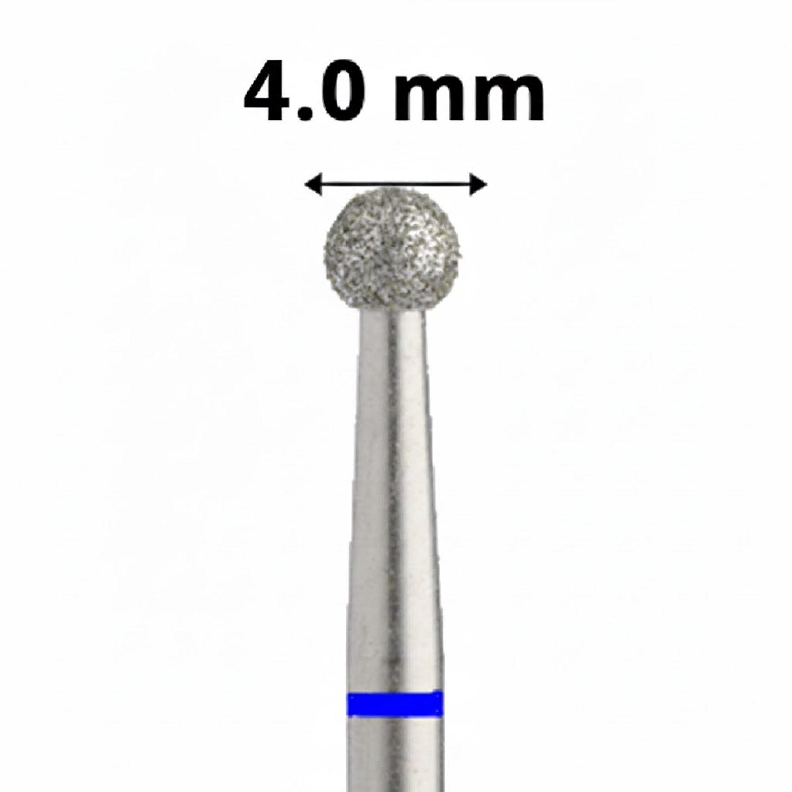 Фреза алмазна для манікюру кулька 4,0 мм сине кільце