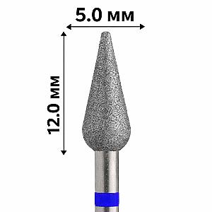 Фреза-насадка алмазна для манікюру «Крапля» 5,0 мм (синє кільце)