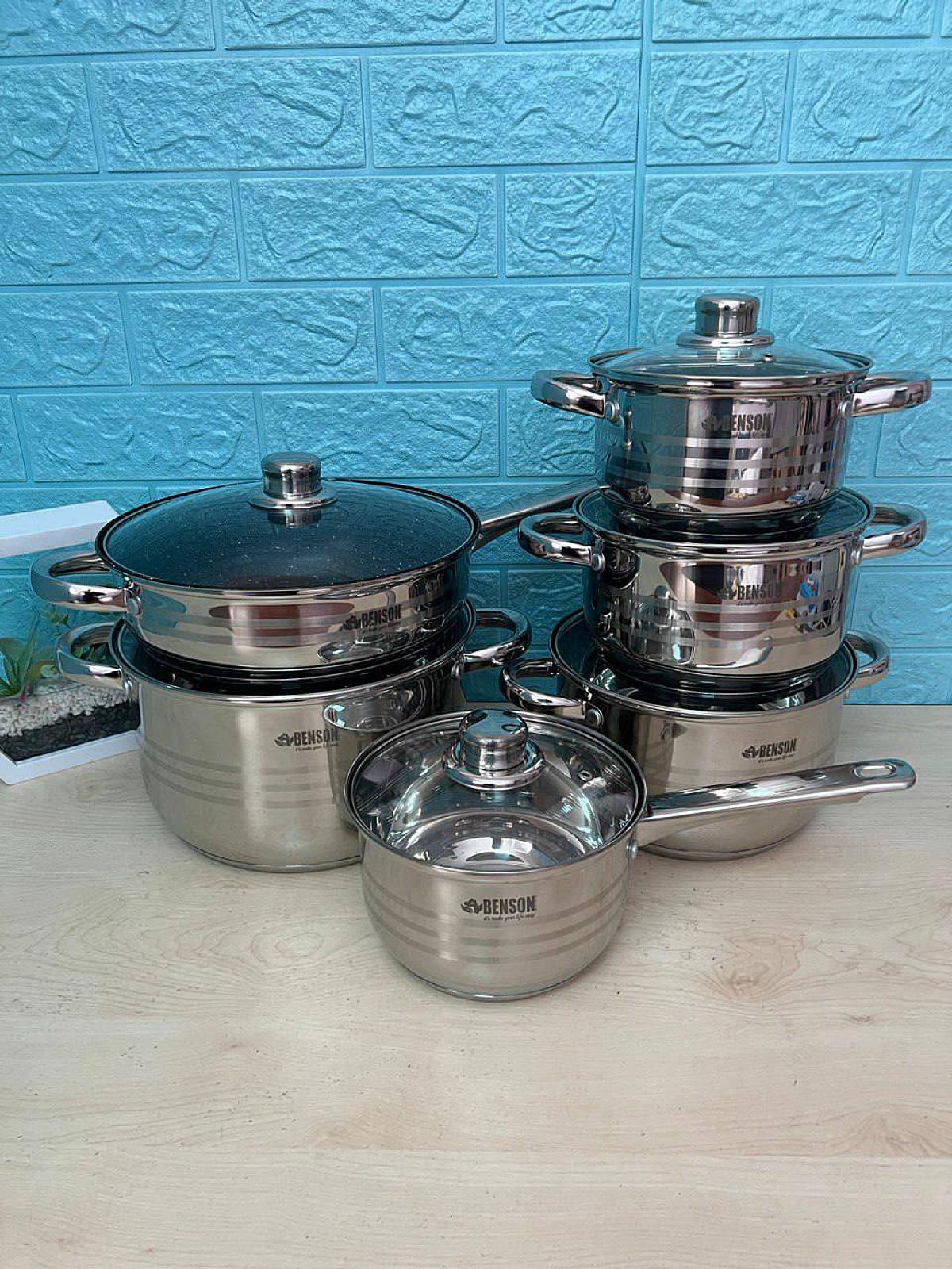 Набір посуду з високоякісної нержавіючої сталі на 12 предметів