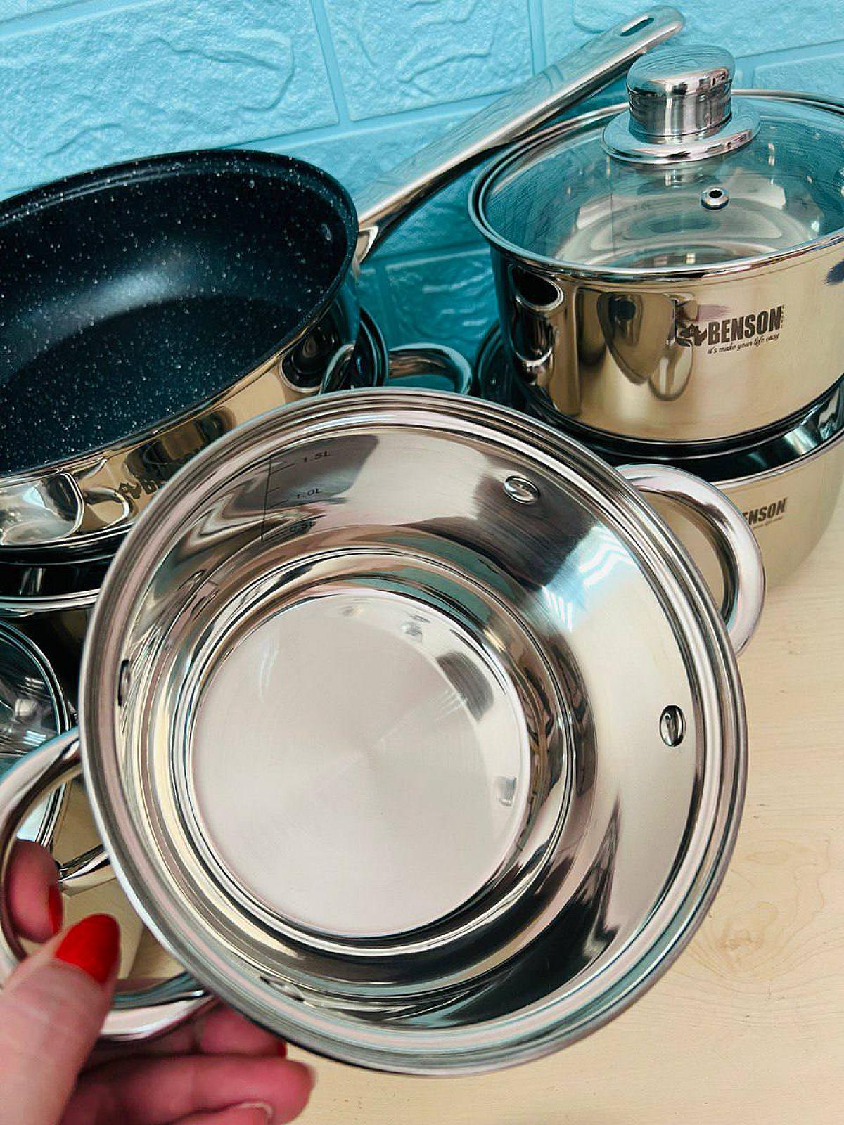 Набір посуду з високоякісної нержавіючої сталі на 12 предметів