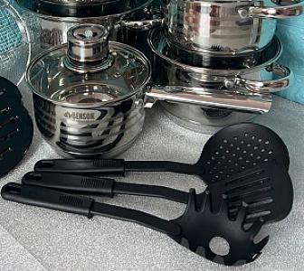 Набір посуду з високоякісної нержавіючої сталі на 18 предметів