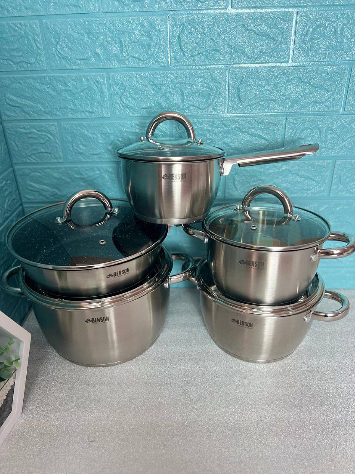 Набір посуду з високоякісної нержавіючої сталі на 10 предметів