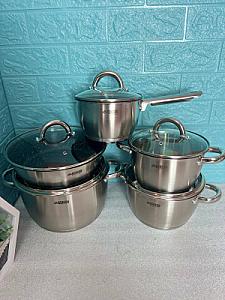 Набір посуду з високоякісної нержавіючої сталі на 10 предметів