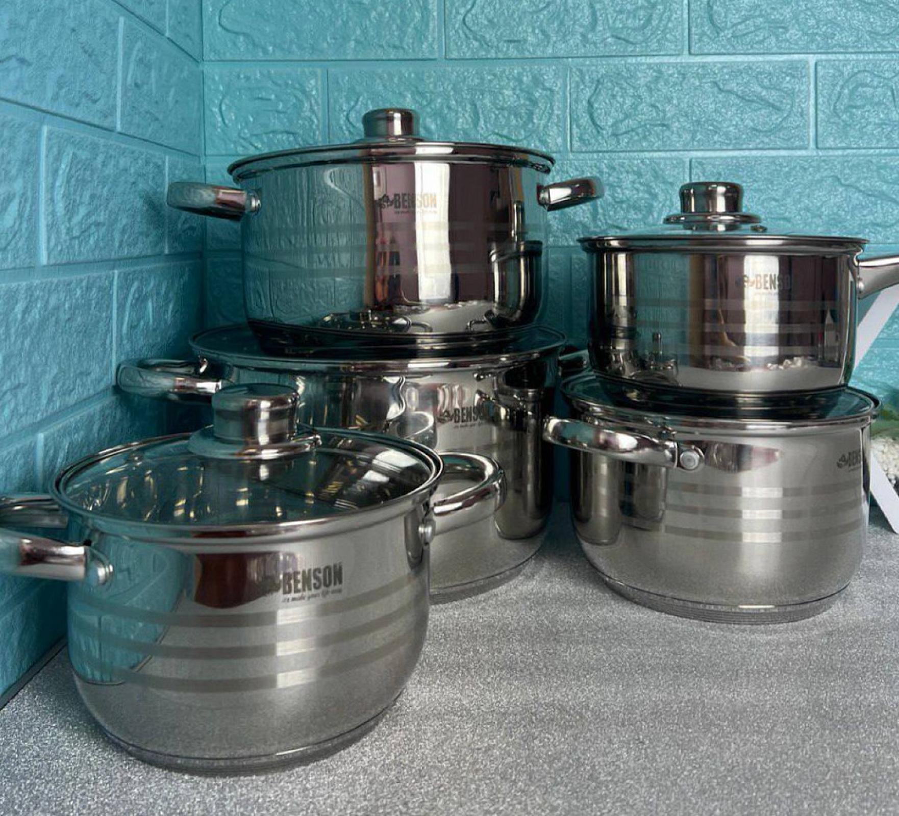 Набір посуду з високоякісної нержавіючої сталі на 10 предметів