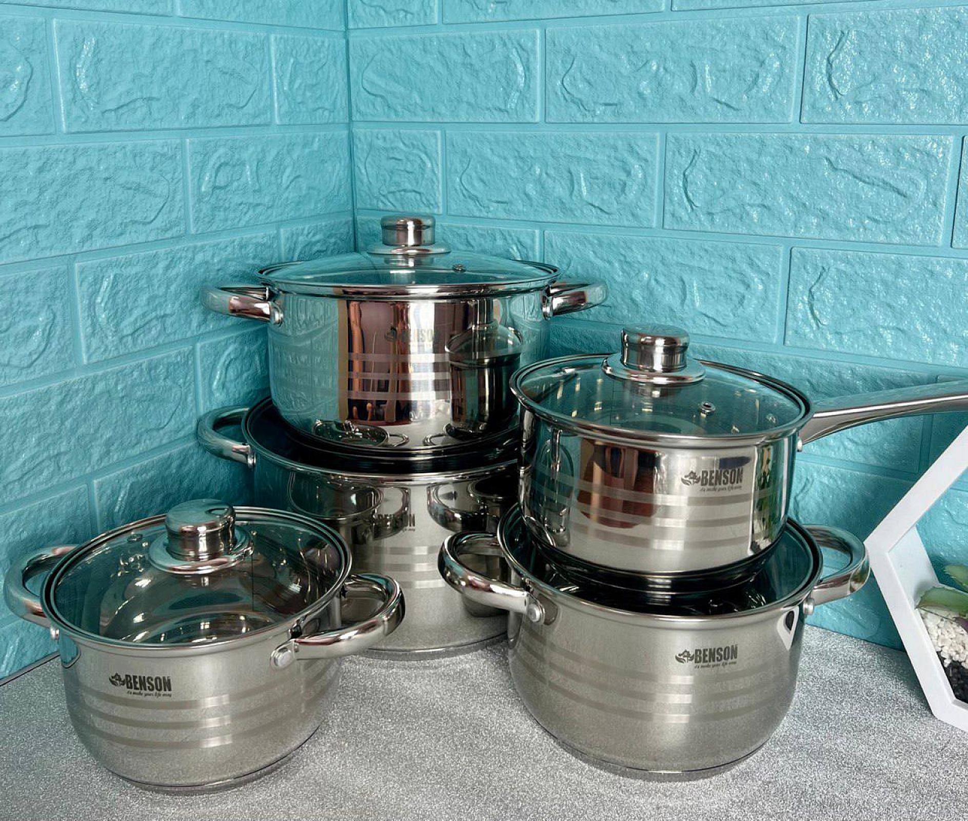 Набір посуду з високоякісної нержавіючої сталі на 10 предметів