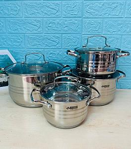 Набір посуду з високоякісної нержавіючої сталі на 8 предметів