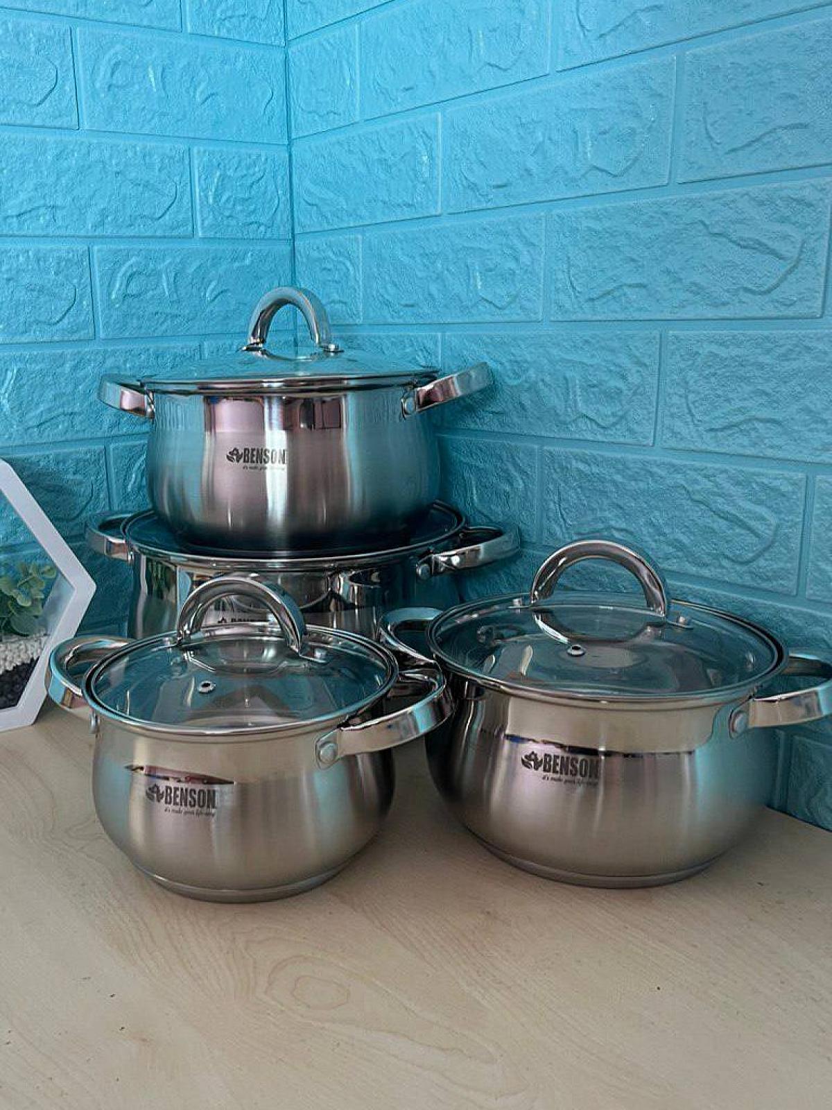 Набір посуду з високоякісної нержавіючої сталі на 8 предметів