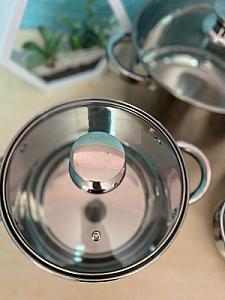 Набір посуду з нержавіючої сталі на 6 предметів + підставка