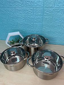 Набір посуду з нержавіючої сталі на 6 предметів + підставка