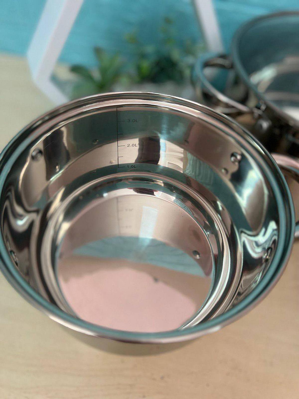 Набір посуду з нержавіючої сталі на 6 предметів + підставка