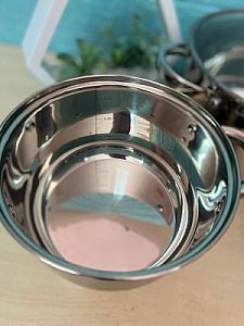 Набір посуду з нержавіючої сталі на 6 предметів + підставка