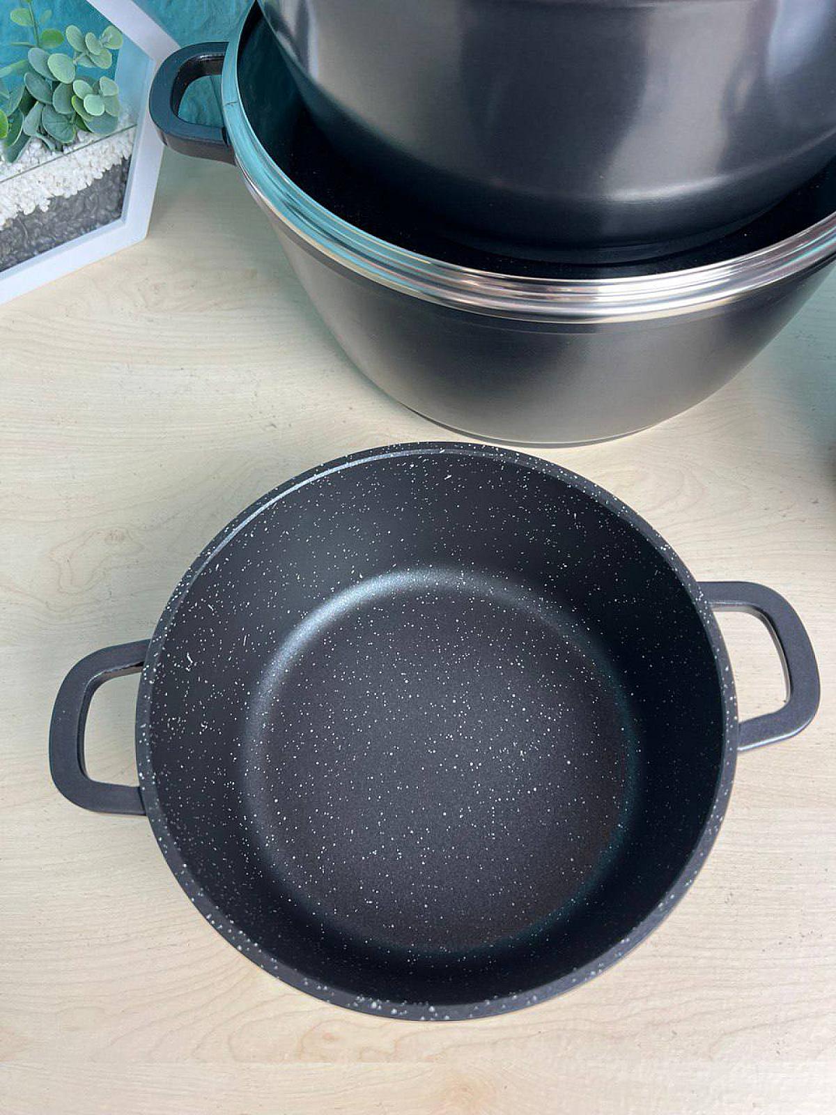 Изысканный набор с мраморным антипригарным покрытием