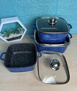 Изысканный набор с мраморным антипригарным покрытием на 6 предметов