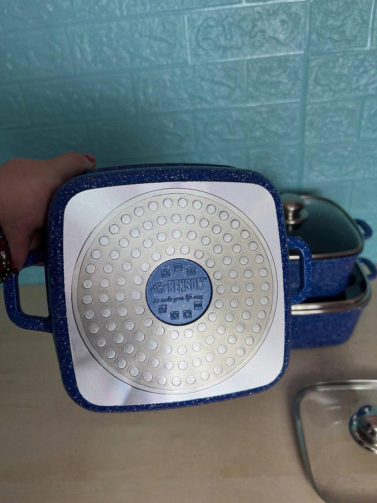 Изысканный набор с мраморным антипригарным покрытием на 6 предметов