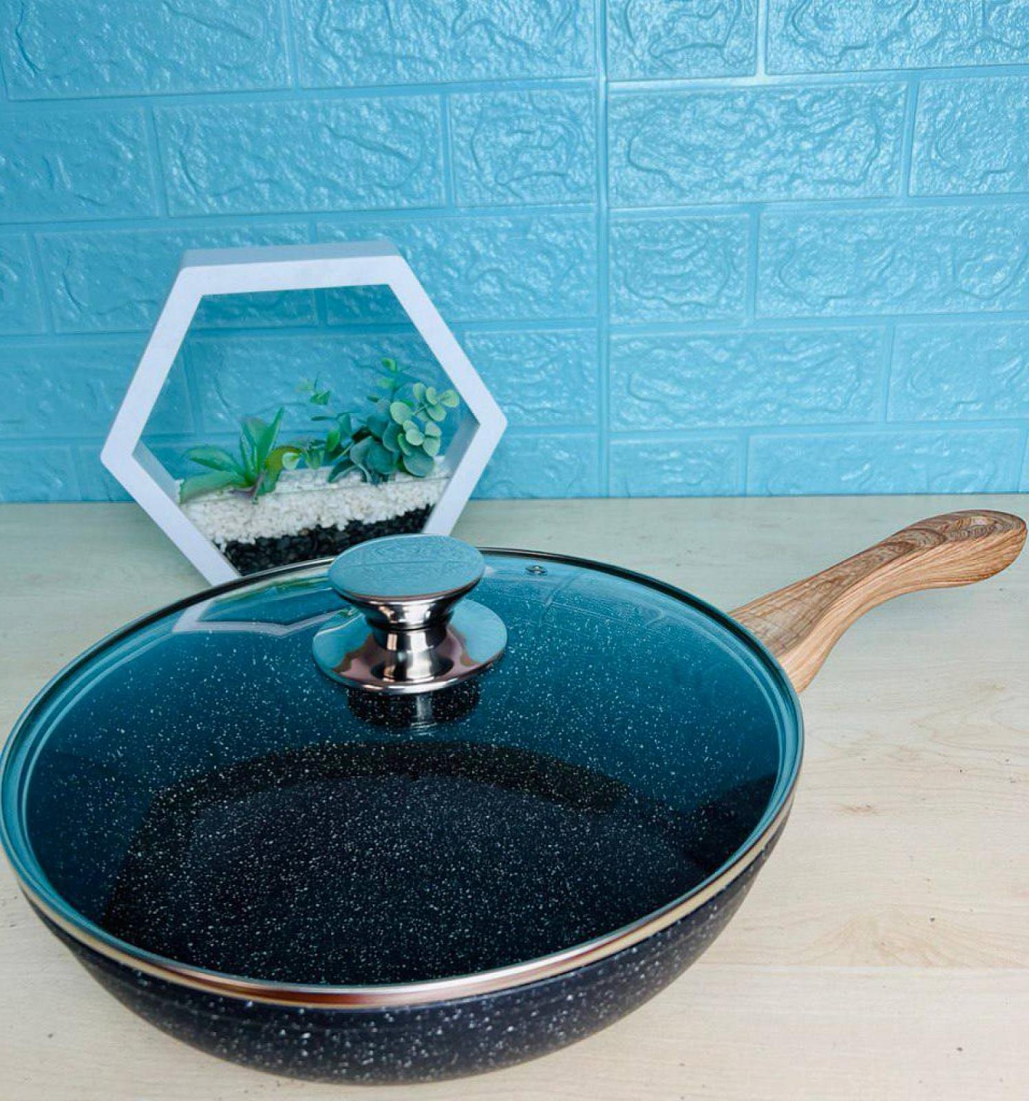 Сковорода WOK с мраморным антипригарным покрытием 28 см