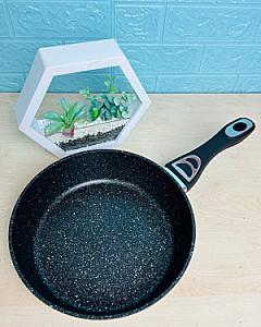 Сковорода с мраморным антипригарным покрытием. Диаметр 24*6,5 см