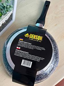 Сковорода с гранитным антипригарным покрытием с высокими бортами. Диаметр 28 см