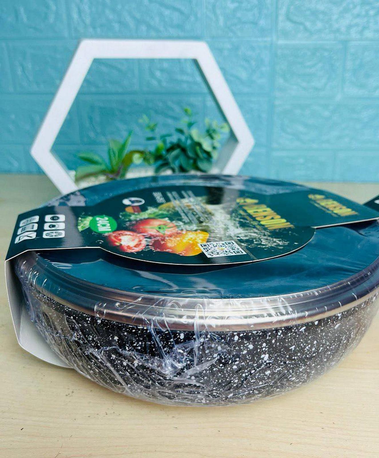 Сковорода с гранитным антипригарным покрытием с высокими бортами. Диаметр 26 см