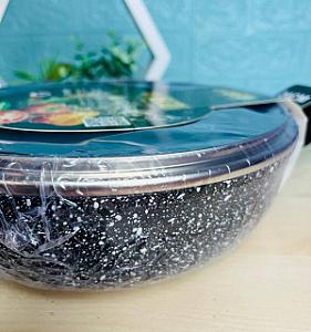 Сковорода с гранитным антипригарным покрытием с высокими бортами. Диаметр 26 см