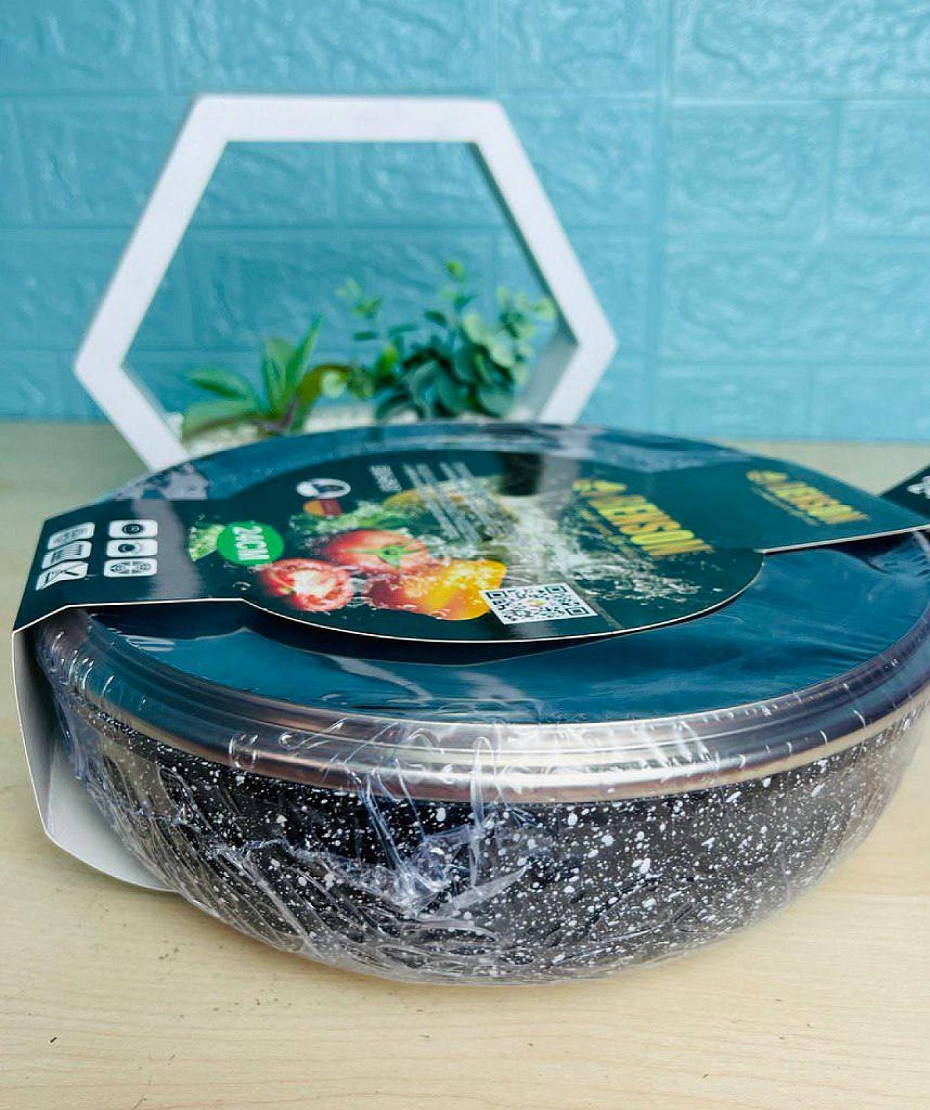 Сковорода с гранитным антипригарным покрытием с высокими бортами. Диаметр 24 см