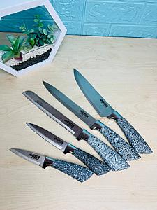 Універсальний кухонний набір на підставці. Ножі 5 шт Прилади 3 шт