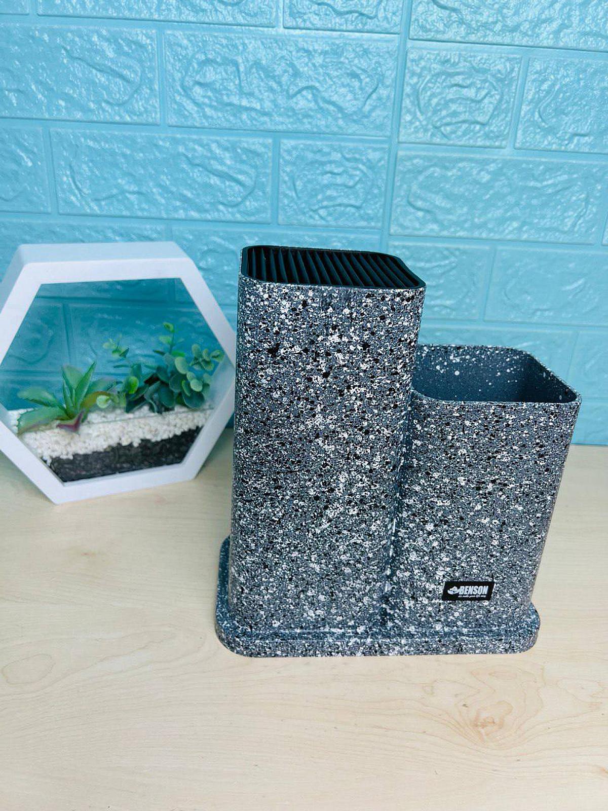 Універсальний кухонний набір на підставці. Ножі 5 шт Прилади 3 шт