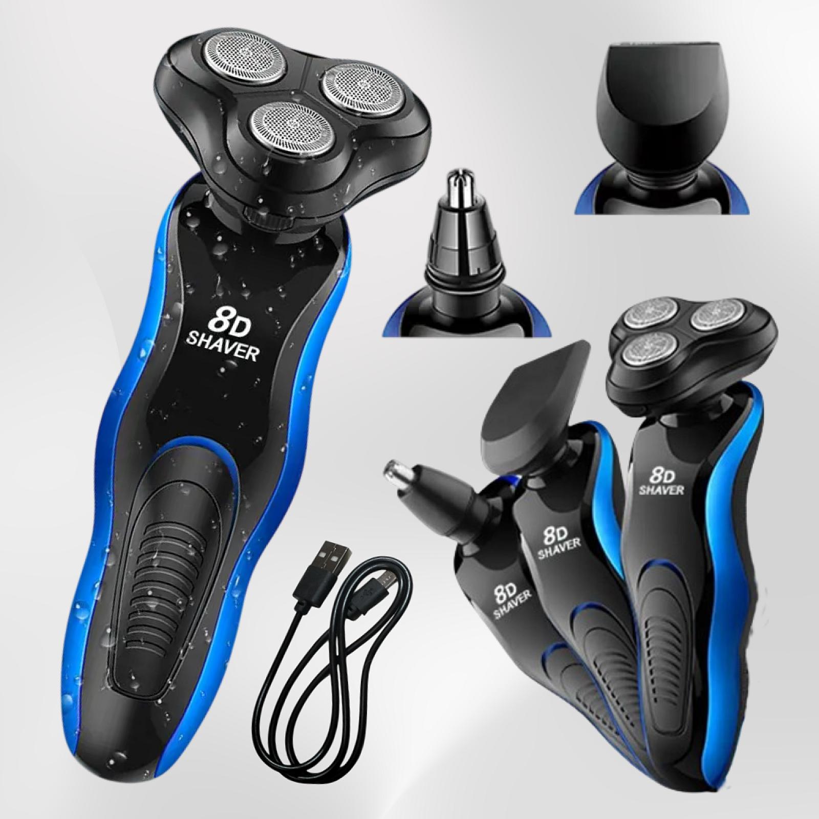 Електробритва чоловіча 3в1 тример для гоління бороди машинка для стрижки волосся носа вух