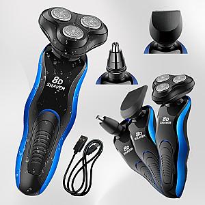 Електробритва чоловіча 3в1 тример для гоління бороди машинка для стрижки волосся носа вух