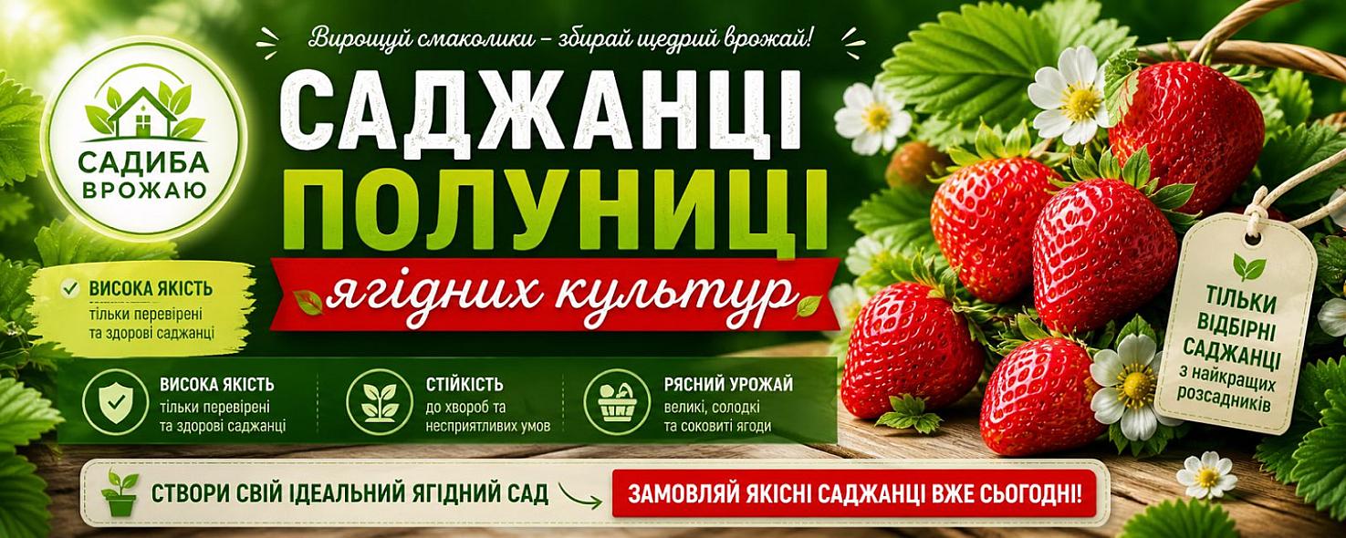 Саджанці полуниці та ягідних культур