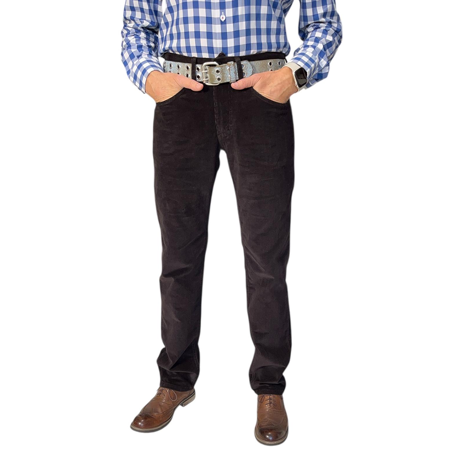 Чоловічі вельветові джинси Regular Fit  темно-коричневі (Dark Chocolate)