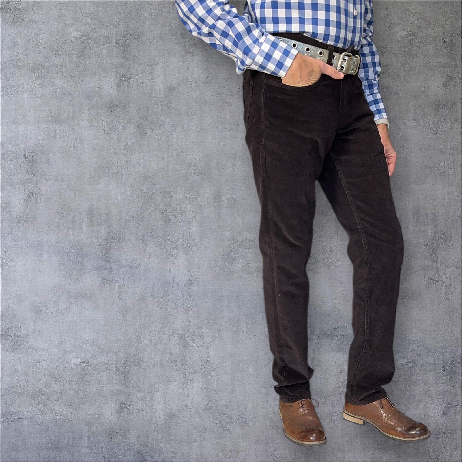 Чоловічі вельветові джинси Regular Fit  темно-коричневі (Dark Chocolate)