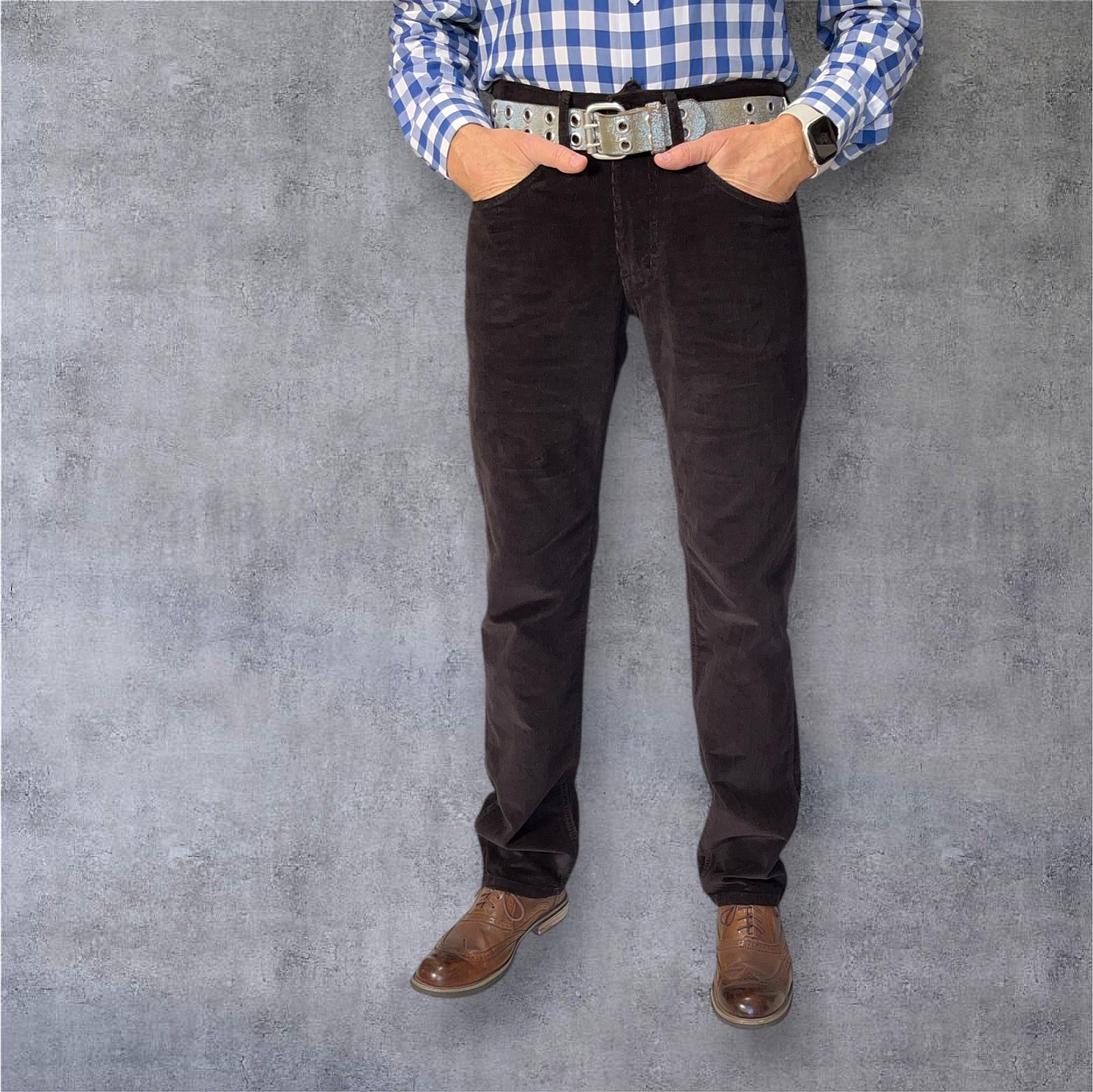 Чоловічі вельветові джинси Regular Fit  темно-коричневі (Dark Chocolate)