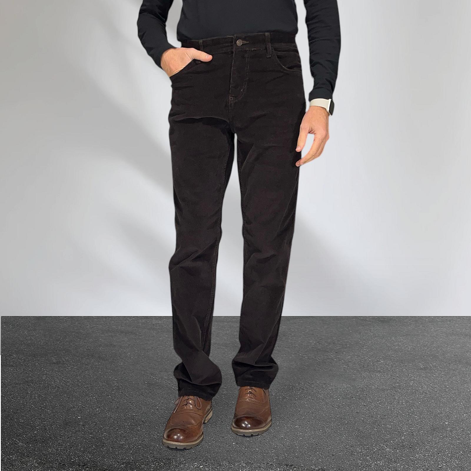 Чоловічі вельветові джинси Regular Fit  темно-коричневі (Dark Chocolate)