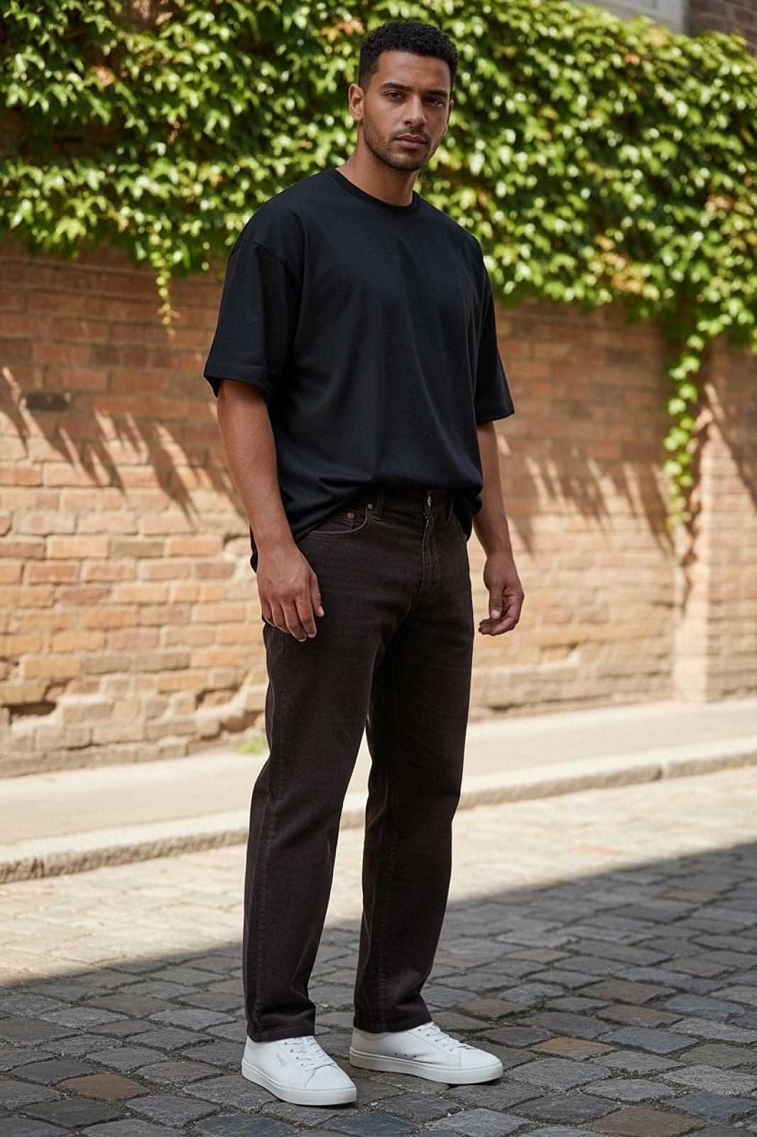 Чоловічі вельветові джинси Regular Fit  темно-коричневі (Dark Chocolate)