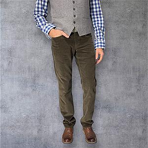 вельветові джинси Regular Fit темно-оливкового кольору