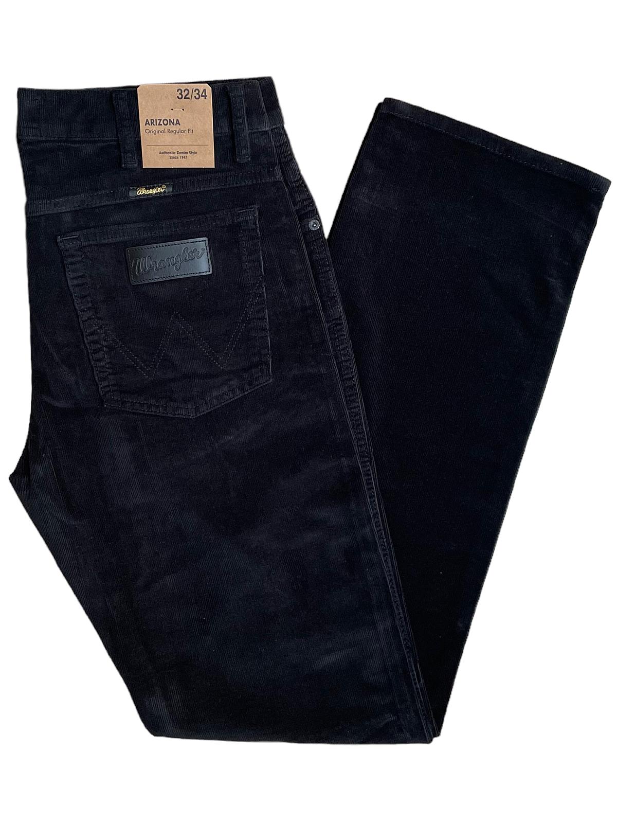 вельветові джинси Wrangler Arizona Regular Fit Black -  чорний