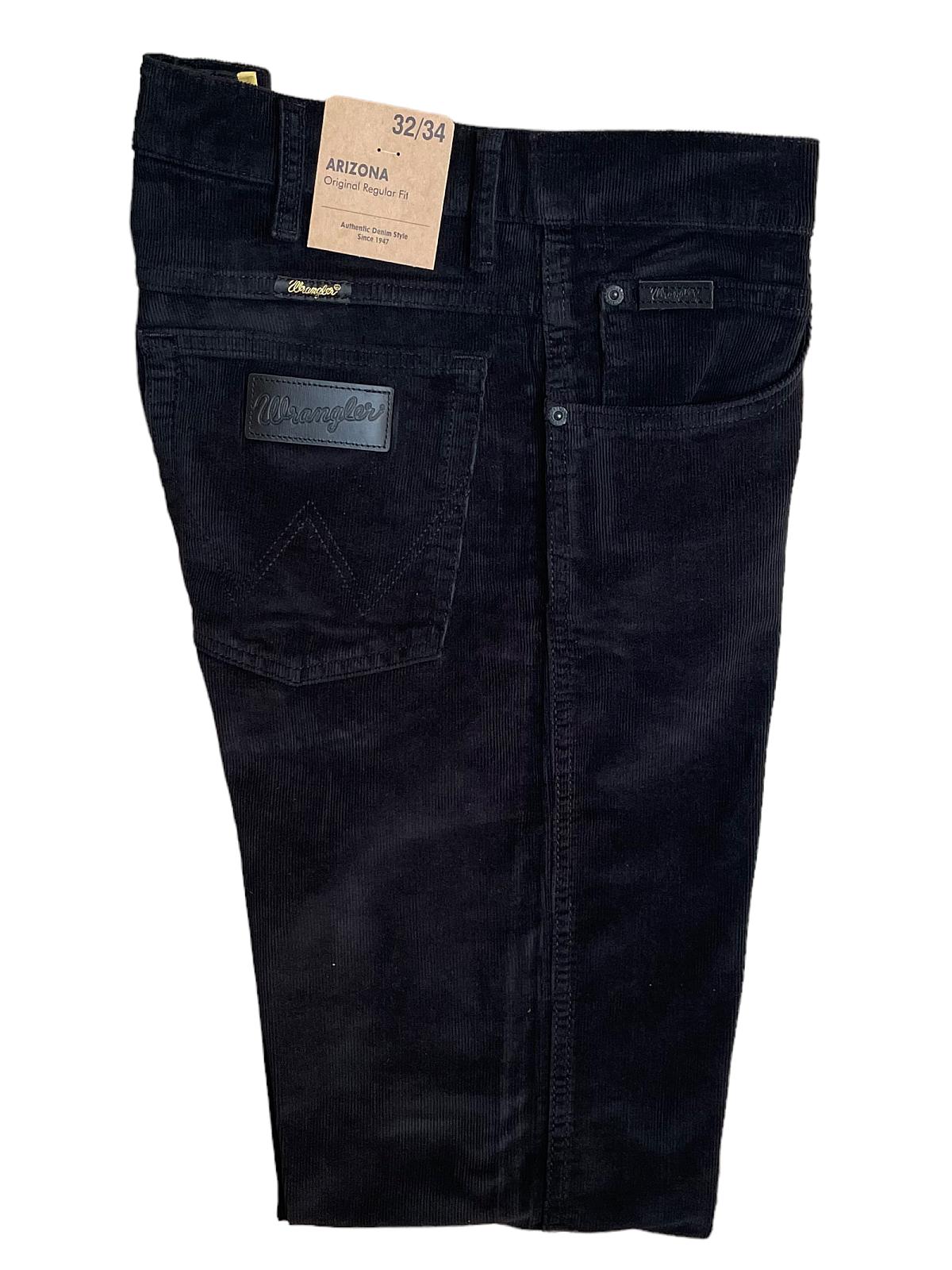 вельветові джинси Wrangler Arizona Regular Fit Black -  чорний