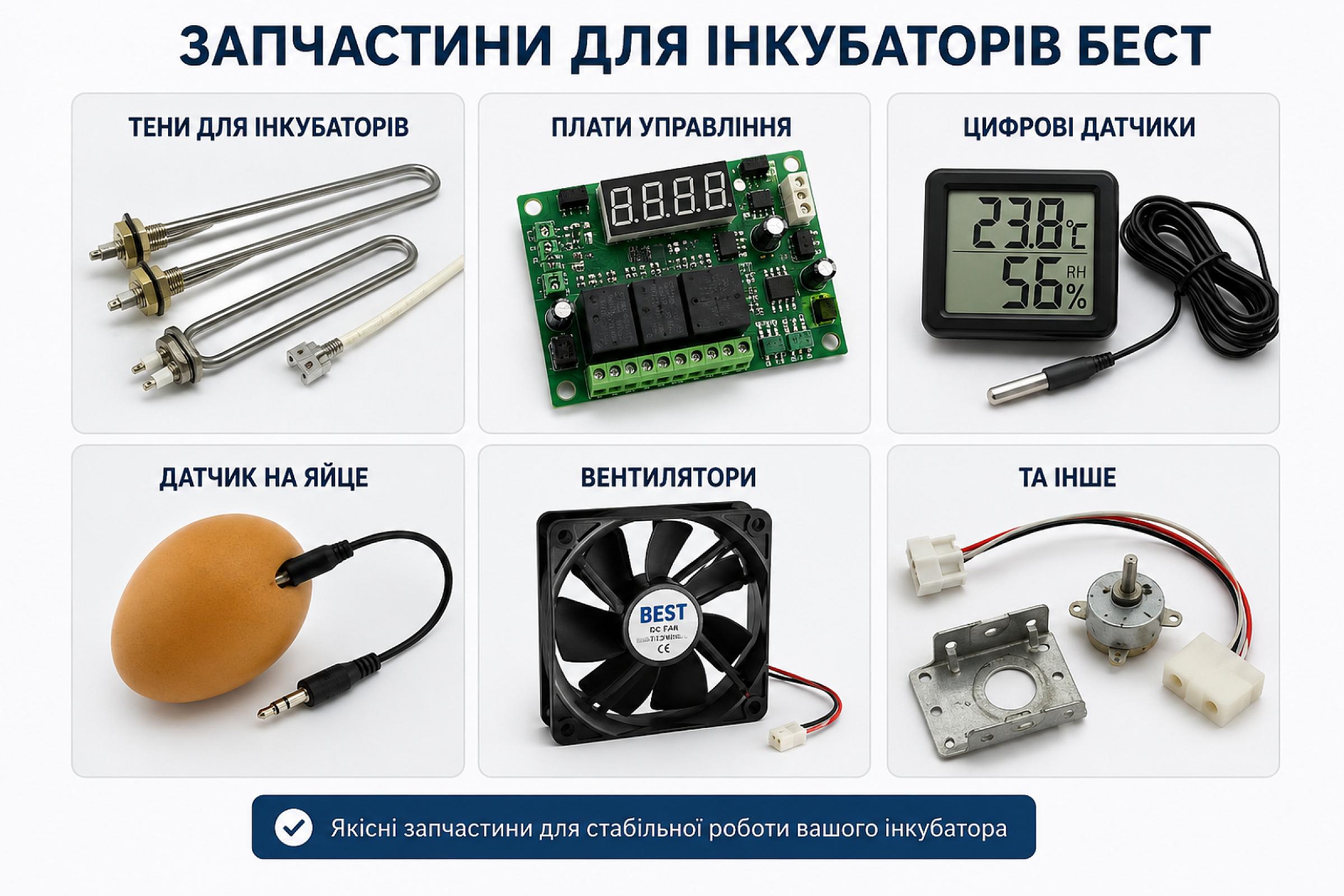 Spare parts for incubators Best and additional equipment for poultry