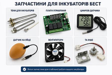 Запчастини для інкубаторів Бест та доп.обладнання для птахівництва