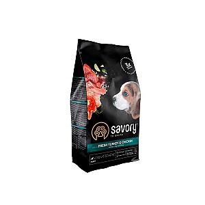Корм сухий Savory Puppy rich in Fresh Turkey & Chicken для цуценят всіх порід зі свіжою індичкою і куркою 1 кг