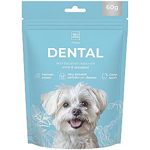 Ласощі для собак WAUDOG Treats Dental Паличка для чистки зубів з м'ятою та водоростями, 60 г