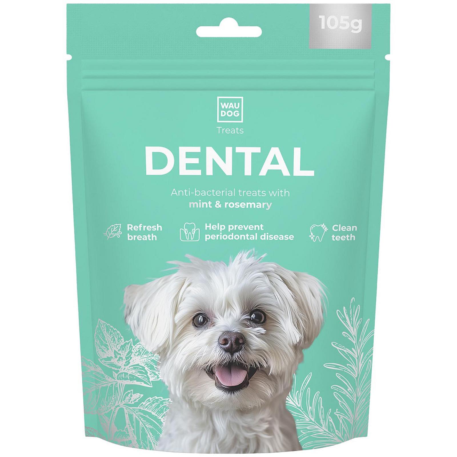 Ласощі для собак WAUDOG Treats Dental Паличка для чистки зубів з м'ятою і розмарином, 105 г