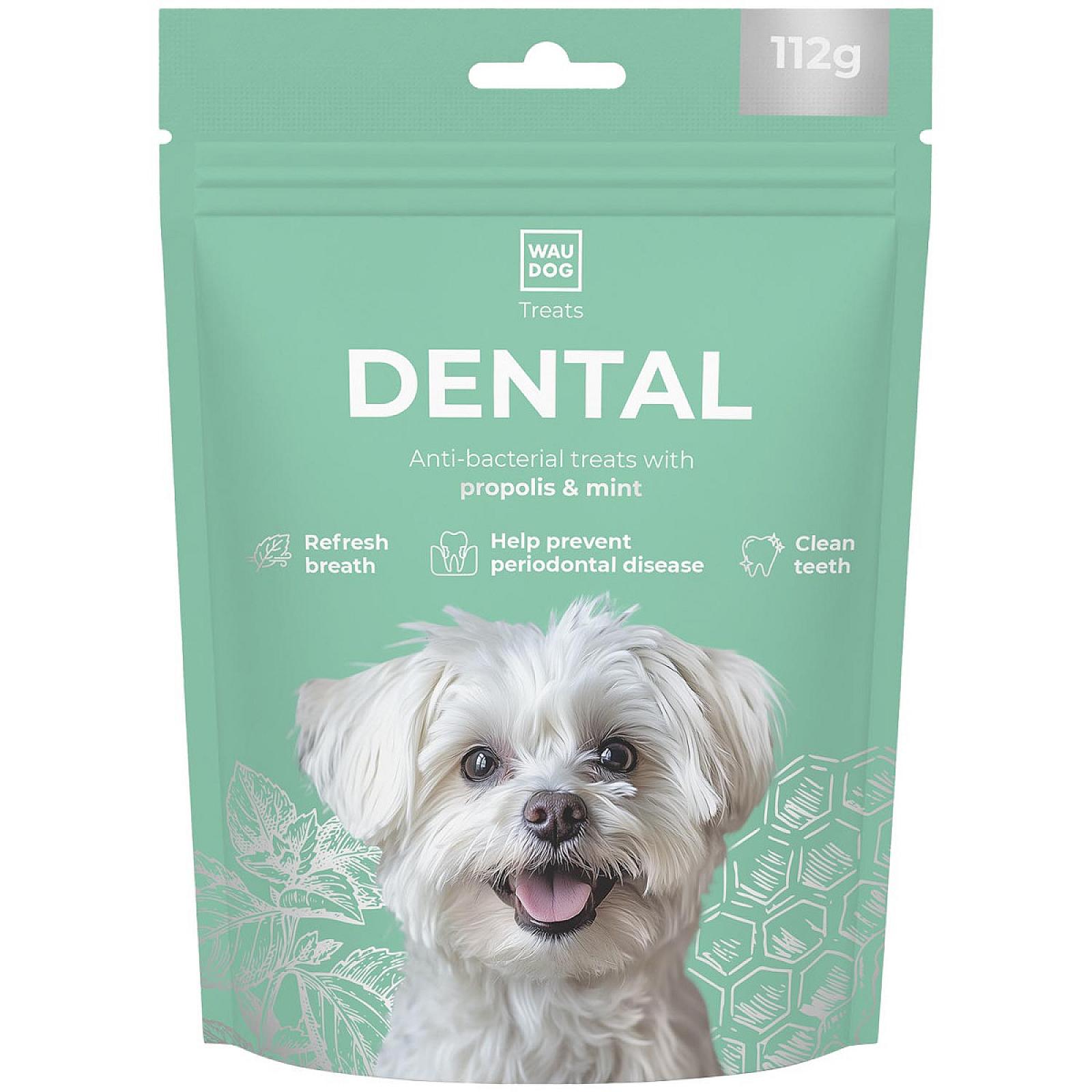 Ласощі для собак WAUDOG Treats Dental Кістка для чистки зубів з м'ятою та прополісом, 112 г