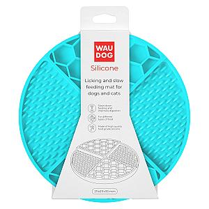 Килимок для злизування і повільного харчування WAUDOG Silicone, 211х211х30 мм, блакитний