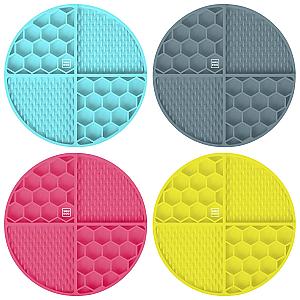 Килимок для злизування і повільного харчування WAUDOG Silicone, 211х211х30 мм, жовтий
