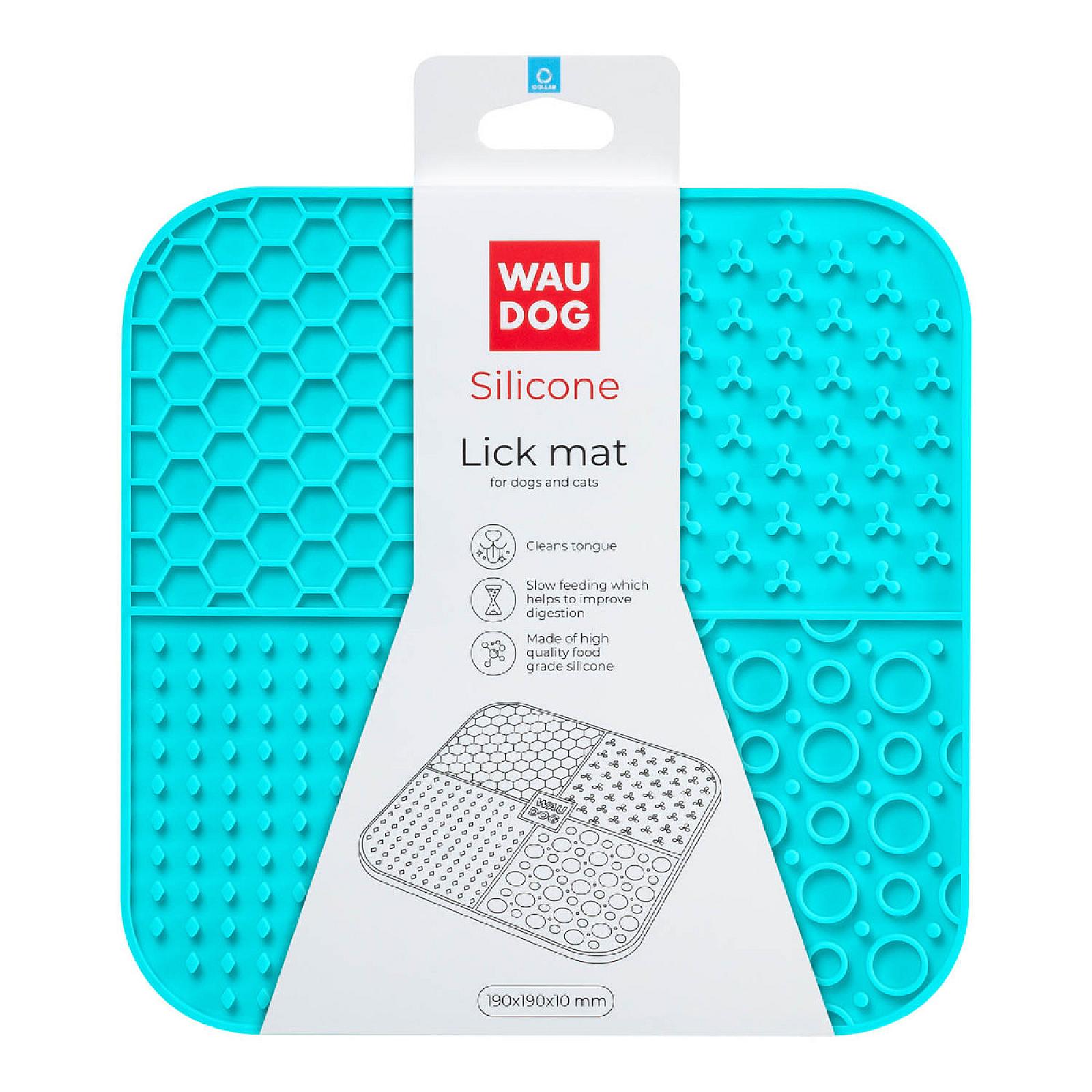 Килимок для злизування WAUDOG Silicone, 190х190х10 мм, блакитний