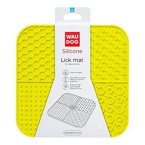 Килимок для злизування WAUDOG Silicone, 190х190х10 мм, жовтий